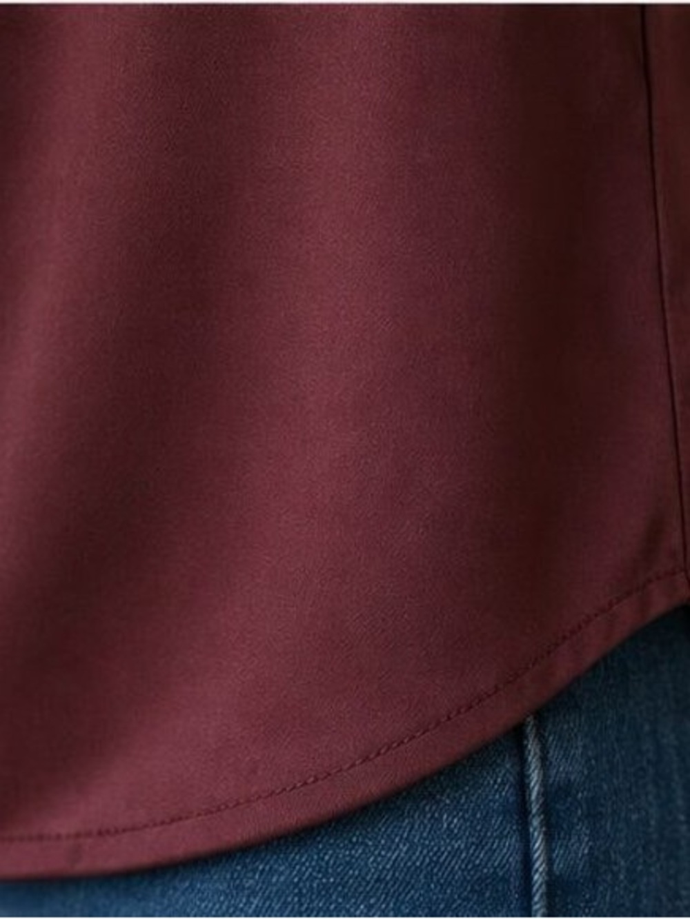 Women’s Square-Neck Button Front Top in Burgundy - Picture 6 of 6